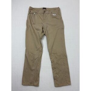 Bandolino Mandie Jeans Womens 14 Beige Khaki Straight Leg Cotton Spandex N3
